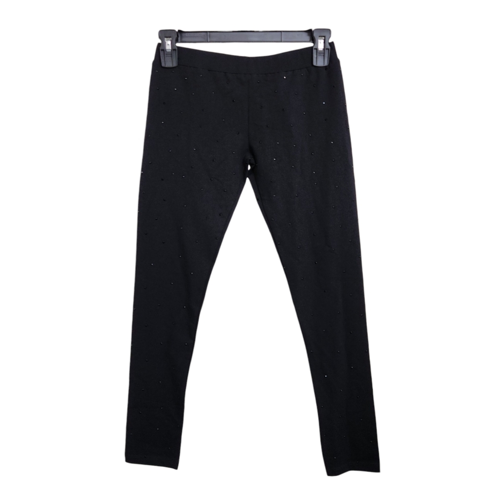 Philipp Plein Junior Girls Black Jogging Leggings w/ Crystal Accent Size 12